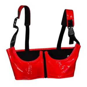 Dolls Kill Poster Girl Red Patent Leather Underbust Corset NWT size small